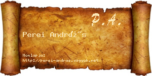 Perei András névjegykártya